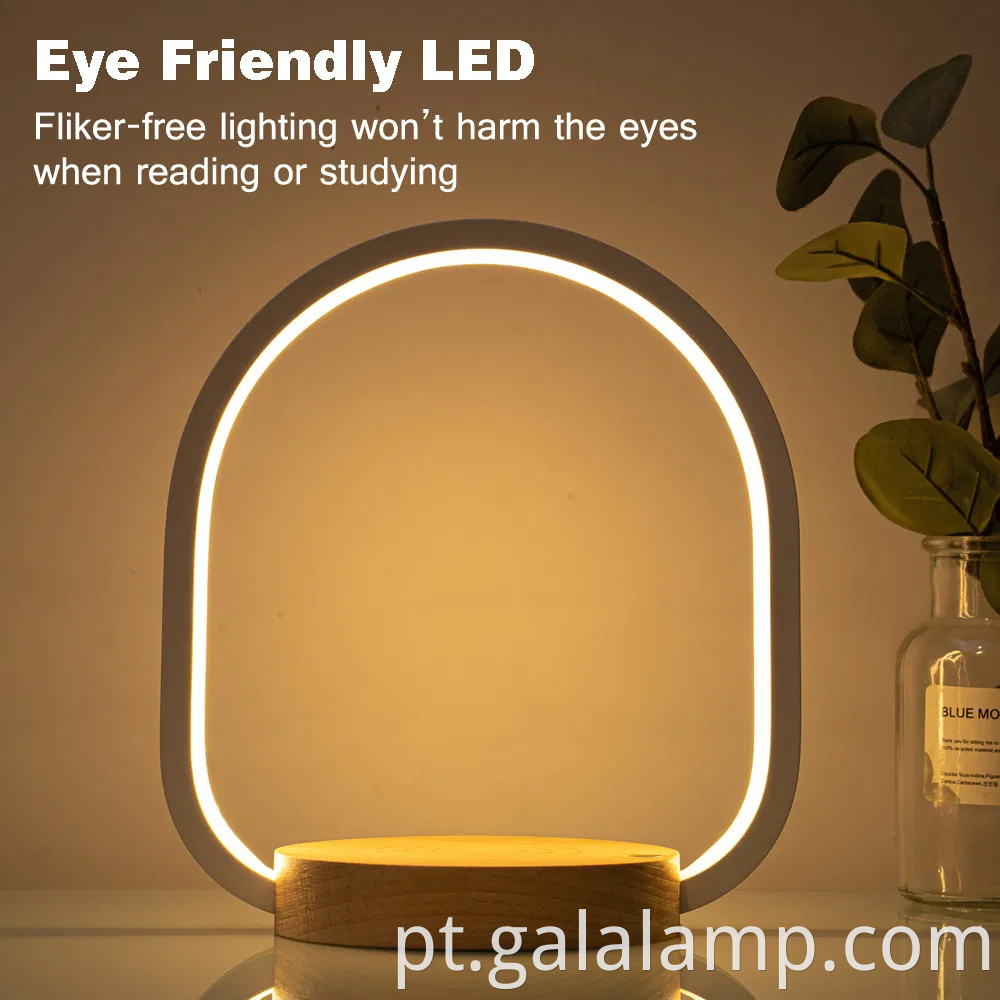 Lâmpada de cabeceira de cabeceira moderna com estação de carregamento sem fio